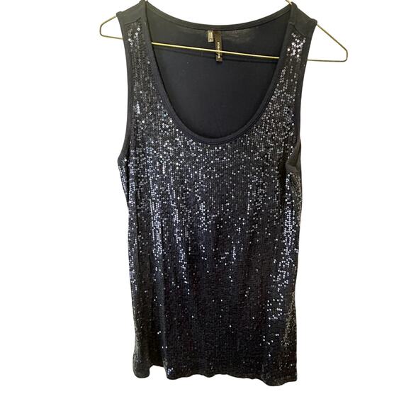 Maurice's Tank Sequins Vintage Large Navy Blue Tunic Made in Vietnam Women - Picture 1 of 6